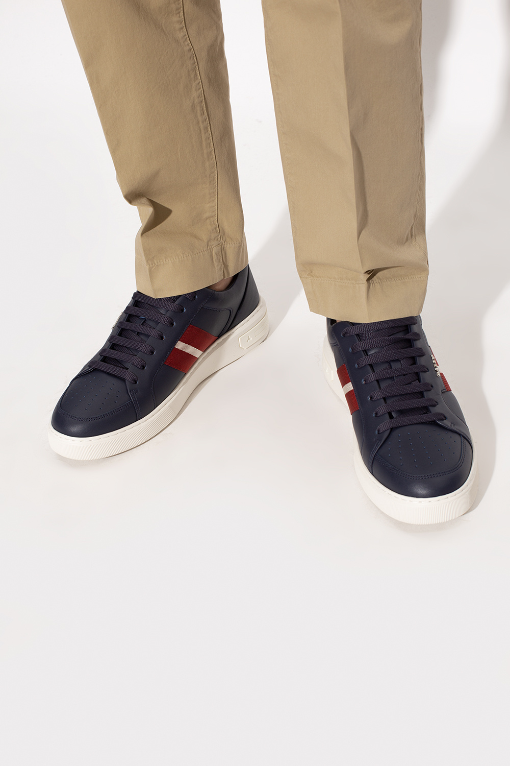 Navy blue bally outlet sneakers